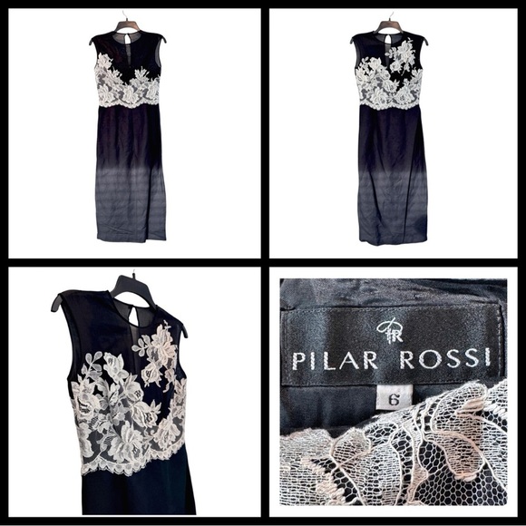 Pilar Rossi Women's Black Lace Sleeveless Party/Cocktail Dress. Size 6 - Picture 10 of 11